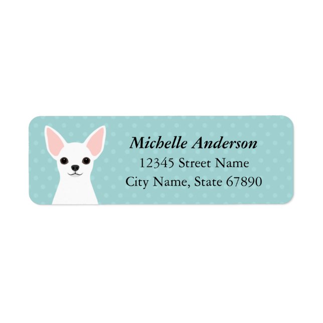 Chihuahua Returetiketter Returadress Etikett (Framsidan)