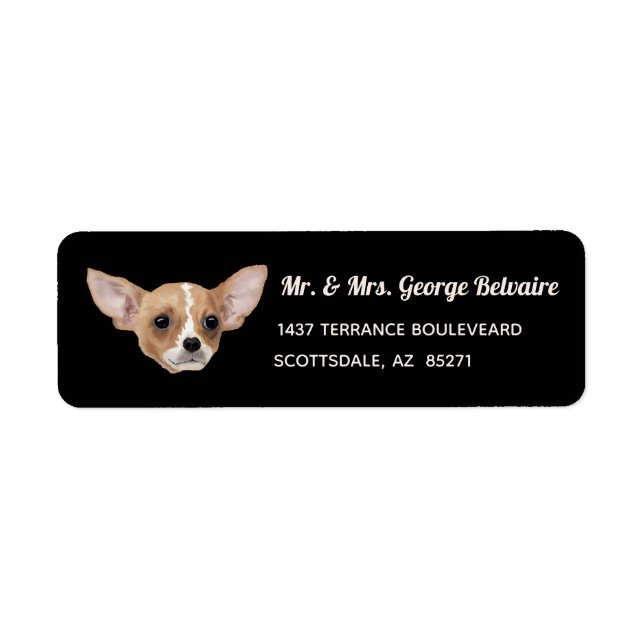 Chihuahua Return-adressetikett Returadress Etikett (Framsidan)
