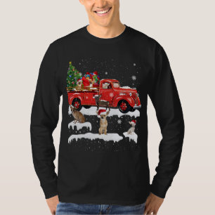 Chihuahua Riding Red Lastbil God jul X-mas U T Shirt