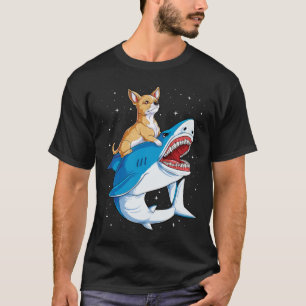 Chihuahua Riding Shark Jawsome Hund älskare Gift T Shirt