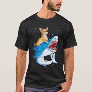 Chihuahua Riding Shark Jawsome Hund älskare Gifts  T Shirt