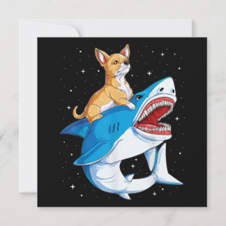 Chihuahua Riding Shark Jawsome Space Galaxy Passan Anteckningskort