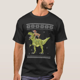 Chihuahua Riding T Rex Dinosaur jul Light Xm Shirt