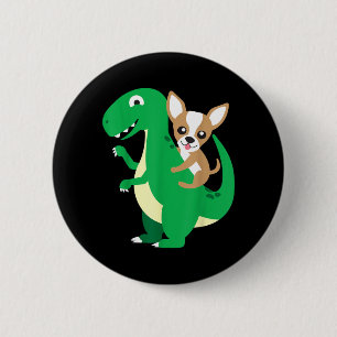 Chihuahua Ridning T-Rex Dinosaur Dino Hund Hallowe Knapp