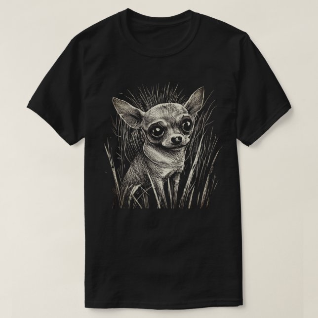 Chihuahua Ritskbräda T-shirt (Design framsida)