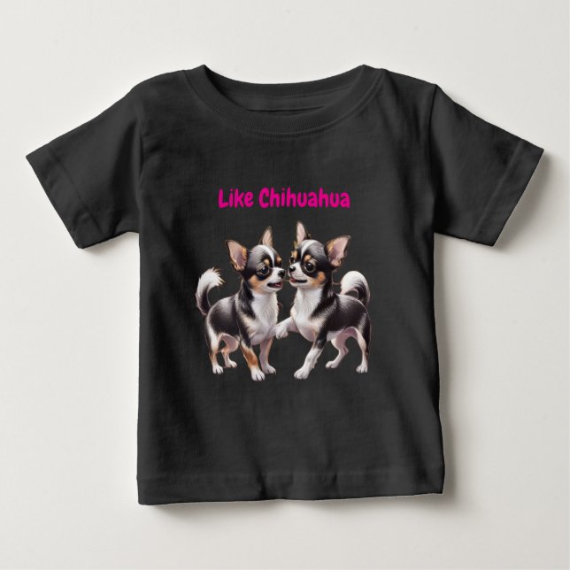 Chihuahua roliga valpar t shirt (Framsida)