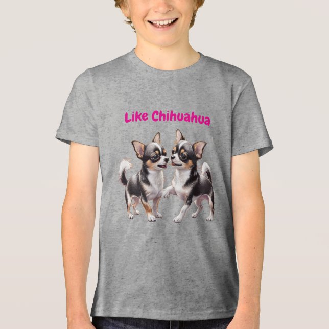 Chihuahua roliga valpar t shirt (Framsida)