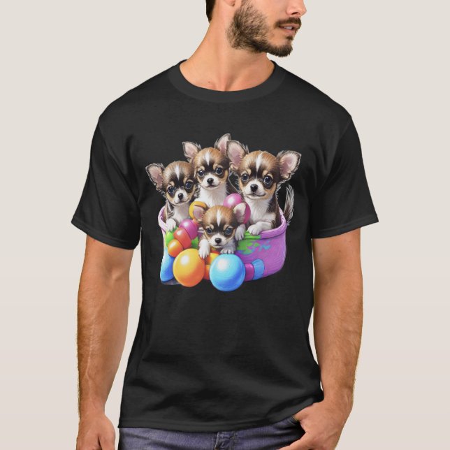 Chihuahua roliga valpar t shirt (Framsida)