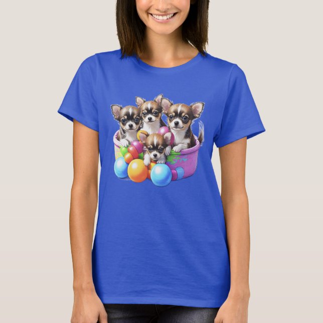 Chihuahua roliga valpar t shirt (Framsida)