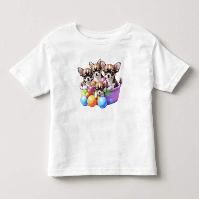 Chihuahua roliga valpar t shirt (Framsida)