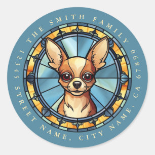 Chihuahua Round Stickers Runt Klistermärke