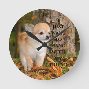 Chihuahua Rund Klocka