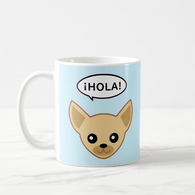 Chihuahua säger ¡Hola! Kaffemugg (Vänster)
