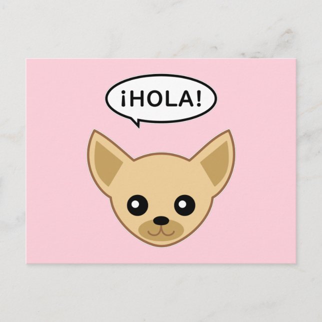 Chihuahua Säger ¡Hola! Vykort (Framsida)
