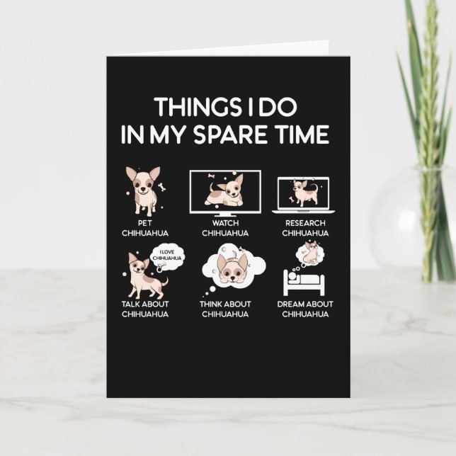 chihuahua sak i gör det på min fritid kort (Framsida)