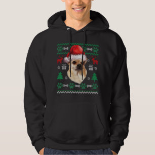 Chihuahua Santa Hat jul Ugly Sweater Pajama Hoodie