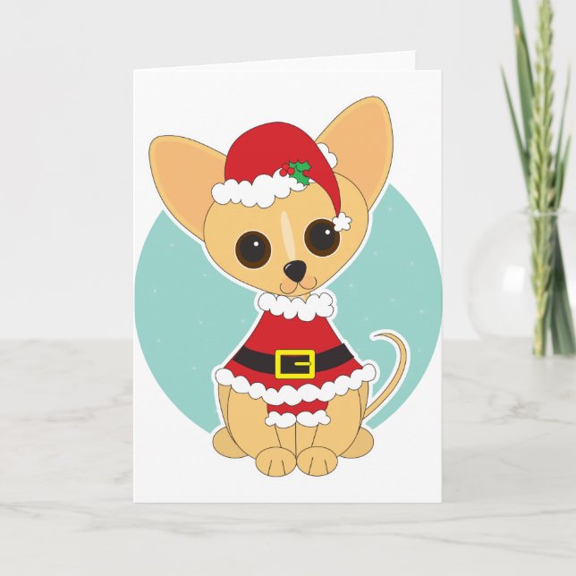 Chihuahua Santa Helgkort (Framsida)