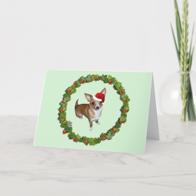 Chihuahua Santa Helgkort (Framsida)