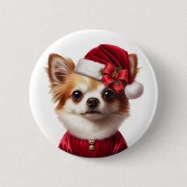 Chihuahua Santa jul Mode Button Helgdag Knapp