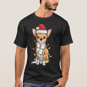 Chihuahua Santa Julgran Ljus Julafton Gifts T Shirt