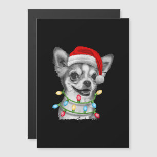 chihuahua santa julgran ljus xmas gåvor magnetisk inbjudningskort