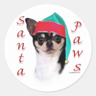 Chihuahua Santa Tassar Runt Klistermärke