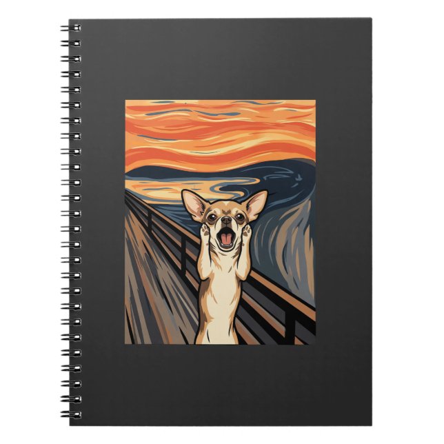 Chihuahua Scream Expressionist Hundkonst_1 Anteckningsbok (Framsidan)