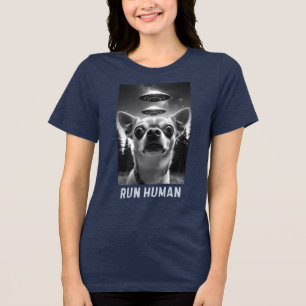 Chihuahua Selfie UFO Invasion Roligt Quirky T Shirt