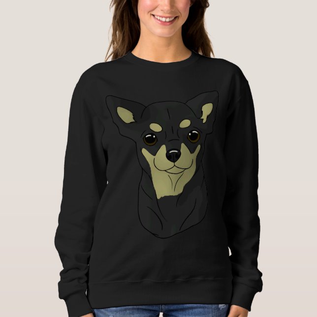 Chihuahua Sh Black och Tan T Shirt (Framsida)