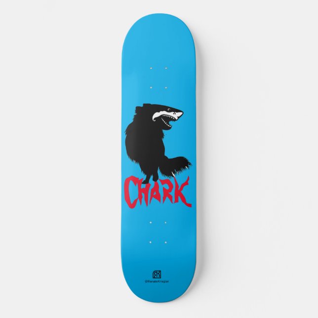 Chihuahua + Shark = Chark Mini Skateboard Bräda 18,5 Cm (Framsida)