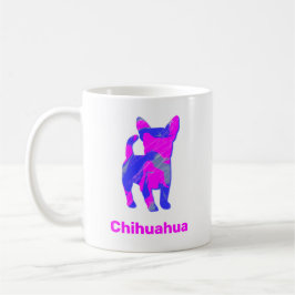 Chihuahua Shock rosa & Blue Silhouette Hund White Kaffemugg