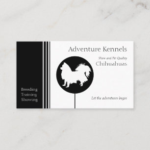 Chihuahua Silhouette Modern Black White Visitkort