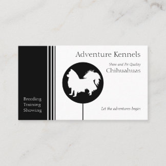 Chihuahua Silhouette Modern Black White Visitkort
