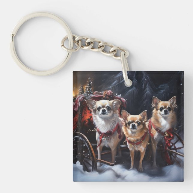 Chihuahua Snowy Sleigh-juldekretet (Framsidan)