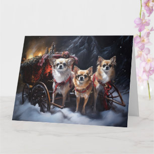 Chihuahua Snowy Sleigh-juldekretet Kort