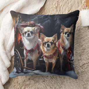 Chihuahua Snowy Sleigh-juldekretet Kudde