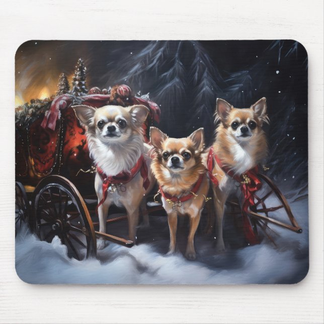 Chihuahua Snowy Sleigh-juldekretet Musmatta (Framsidan)