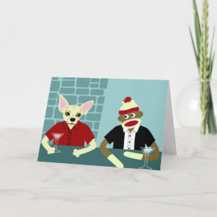Chihuahua & Sock monkey Kort