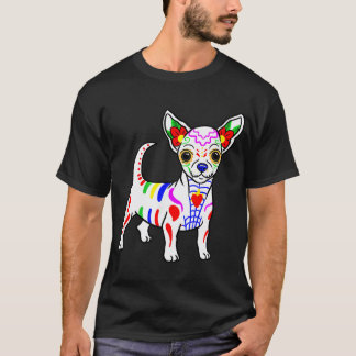 Chihuahua Sockerskalle Dia de Los Muertos, De döda T Shirt