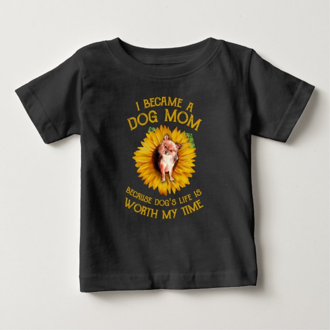 Chihuahua Solros Hund Mamma Hund älskare Ord Gift T Shirt (Framsida)