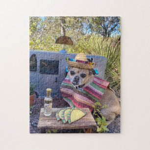 Chihuahua som bär sombrero-ättaktik pussel