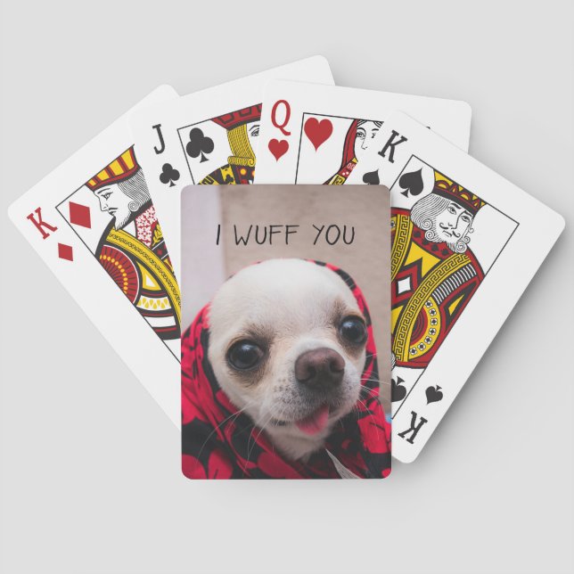 Chihuahua söt jag önskar dig kärlek Valentineser Casinokort (Baksidan)