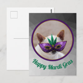 Chihuahua söt Lycklig Mardi Gras sparkly mask Vykort