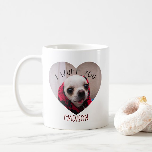 Chihuahua söt väva om ditt hjärtfoto från kärlek V Kaffemugg (Med munk)