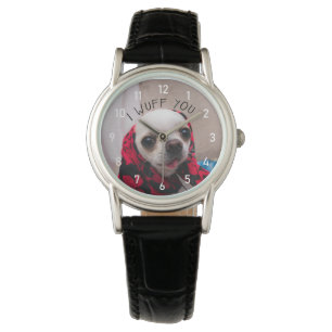 Chihuahua söt wuff om du har kärlek Valentineser m Armbandsur