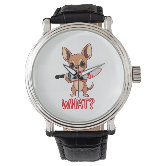 Chihuahua Sött Litet Valp Armbandsur (Framsida)