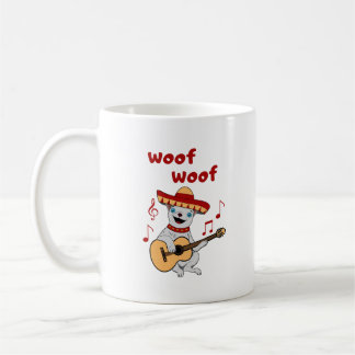 Chihuahua spelar gitarr. Rolig hund Kaffemugg