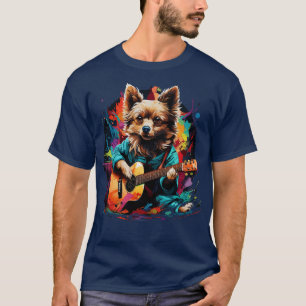 Chihuahua Spelar Guitar T Shirt