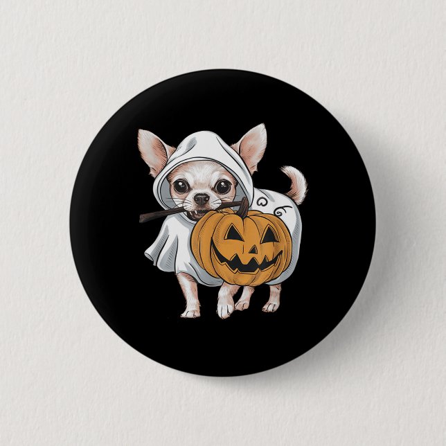 Chihuahua spökhund Halloween Knapp (Framsida)
