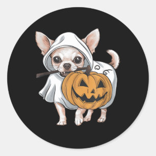 Chihuahua spökhund Halloween Runt Klistermärke
